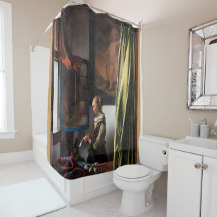 Rideaux De Douche Girl Reading a Letter à Open Window, Vermeer