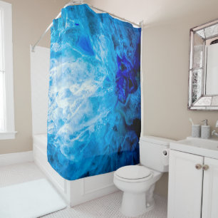 Rideaux De Douche Glace Blue Crystal Gem Gemstone Agate Quartz