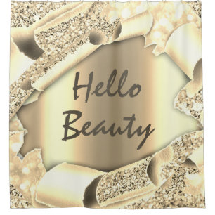 Rideaux De Douche Glam 3D Frame Gold SPARK HELLO Girl
