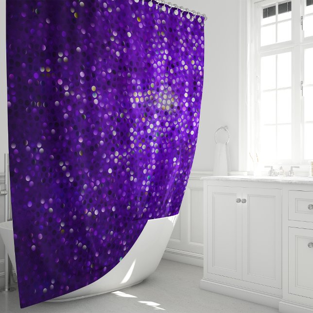 Rideaux De Douche Glam de Parties scintillant à étincelle violette (Créateur téléchargé)