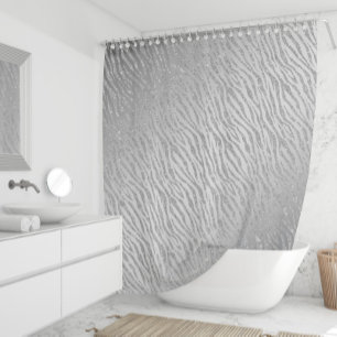 Rideaux De Douche Glam poster de animal Parties scintillant argent