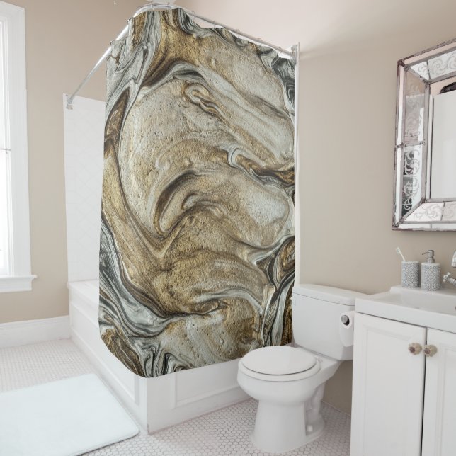 Rideaux De Douche glamour 003 couleurs marron liquide (En situation)