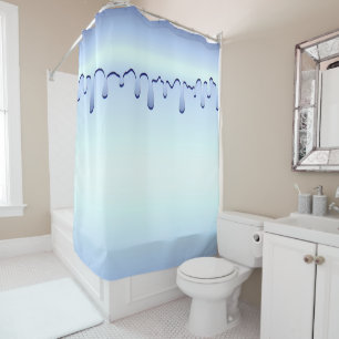 Rideaux De Douche Glamour Féminin Goutte Bleu Glacé