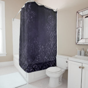 Rideaux De Douche Glimmery Indigo Grunge Midnight Purple Damask
