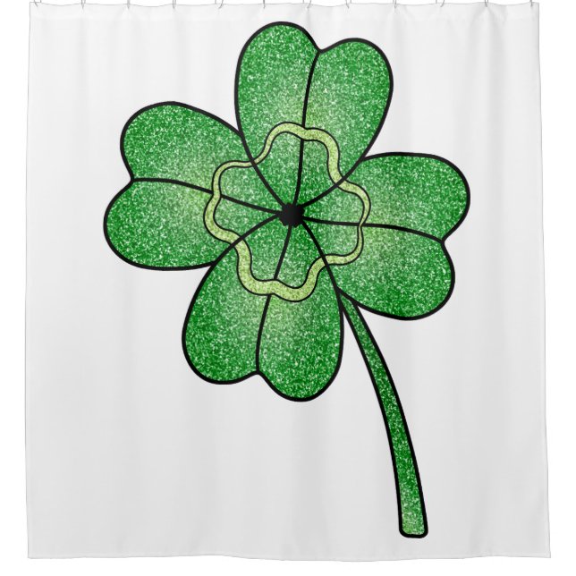 Rideaux De Douche Glitter Four Leaf Clover (Devant)