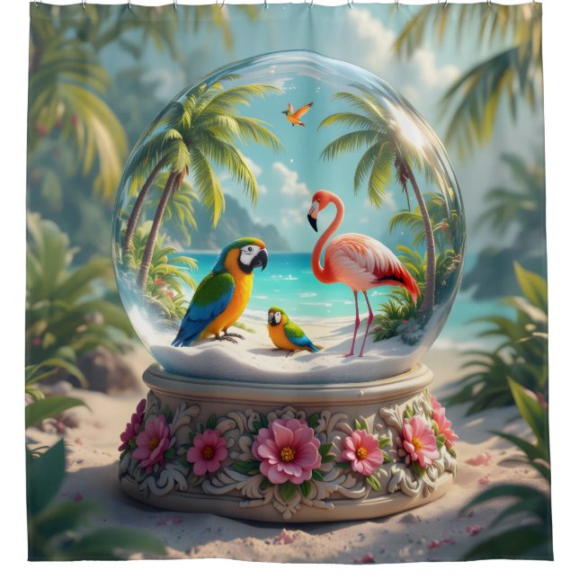 Rideaux De Douche globe tropical en verre (Devant)