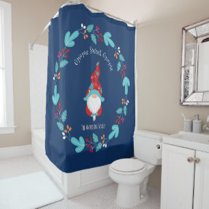 Rideaux De Douche Gnome Sucré Gnome Couronne Florale Moderne Elfe Bl