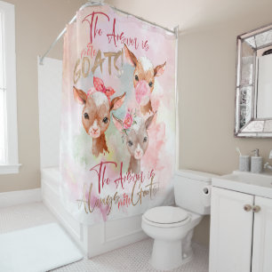 Rideaux De Douche GOAT ART La réponse est PLUS de chèvres Aquarell