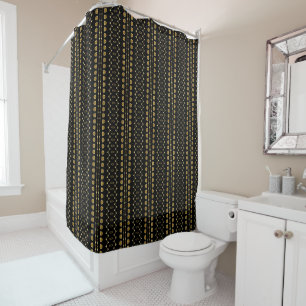 Rideaux De Douche Gold et Black Stried 2