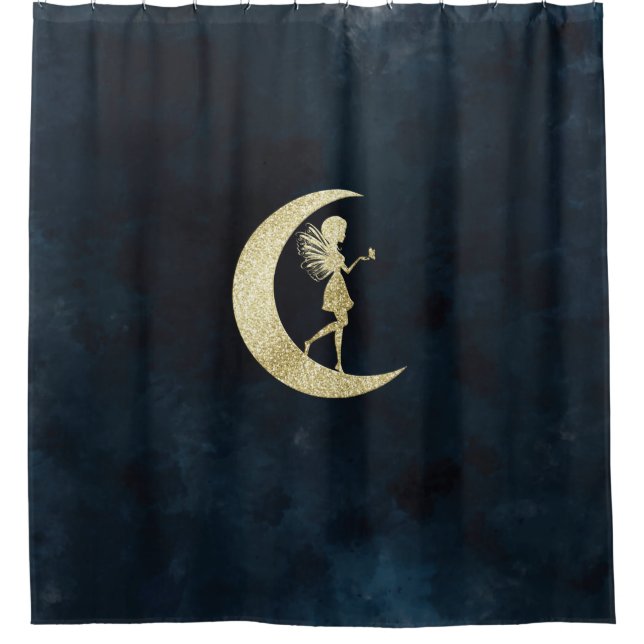 Rideaux De Douche Gold Fairy Moon Night Sky (Devant)