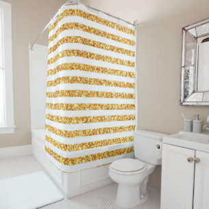 Rideaux De Douche Gold Horizontal Parties scintillant Boho Popular C