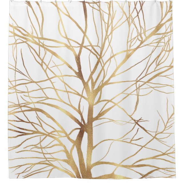 Rideaux De Douche Gold Tree Silhouette (Devant)