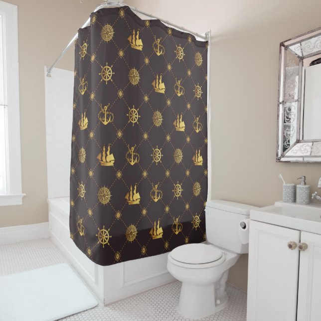 Rideaux De Douche Gold Vintage (En situation)