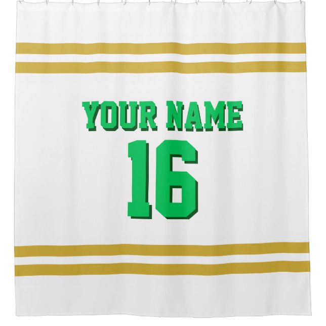 Rideaux De Douche Gold White Stripes Sports Jersey (Devant)