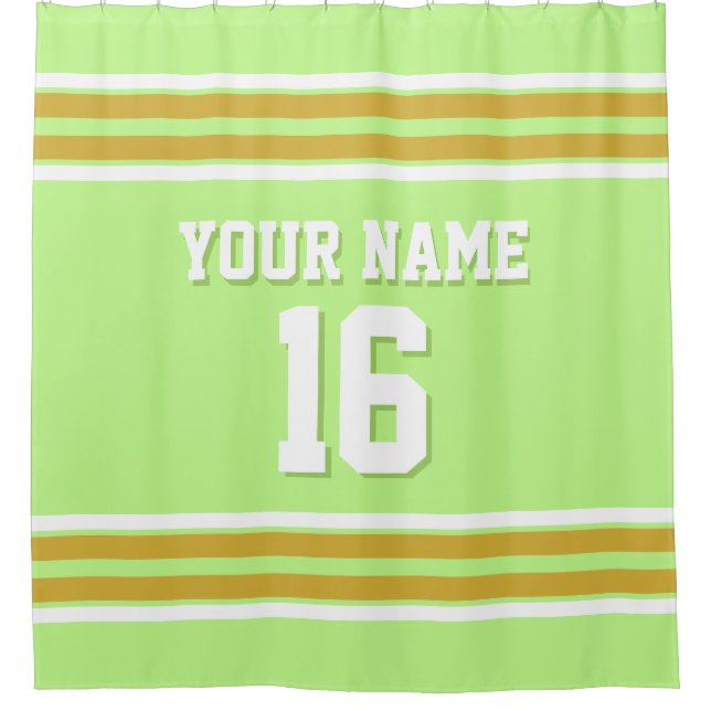 Rideaux De Douche Gold White Stripes Sports Jersey (Devant)