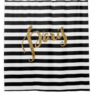 Rideaux De Douche Golden Paris Stripes