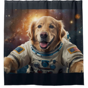 Rideaux De Douche Golden Retriever Dog dans l'espace