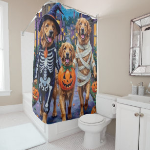 Rideaux De Douche Golden Retriever Trick-or-Treating Halloween