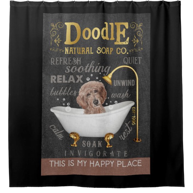 Rideaux De Douche Goldendoodle Dog Natural Bath Soap Company Canvas (Devant)