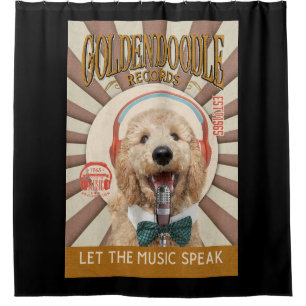 Rideaux De Douche Goldendoodle Dog Record Company Canvas