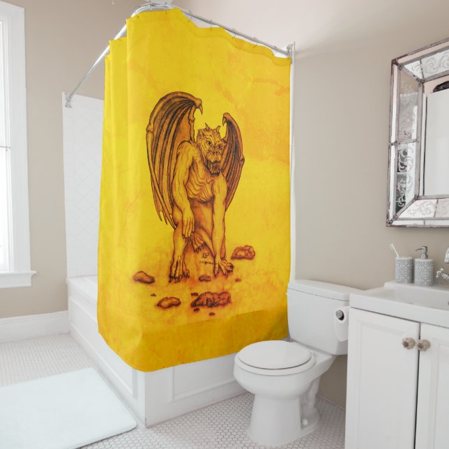 Rideaux De Douche Golem Gargoyle (En situation)