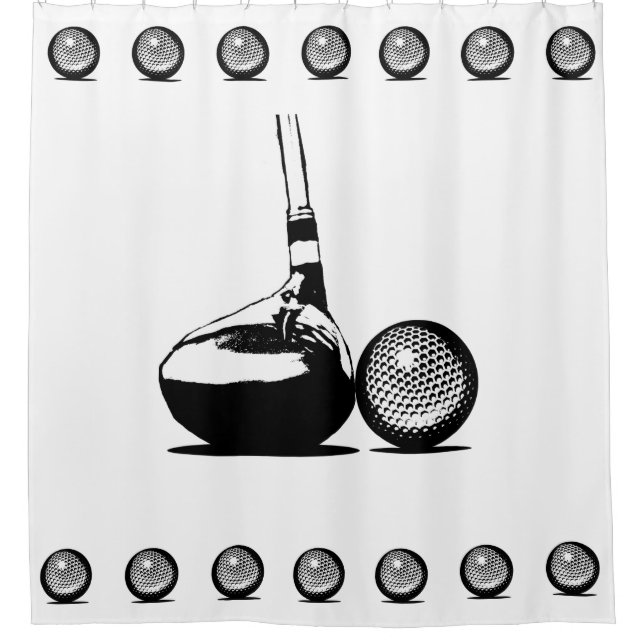 Rideaux De Douche Golf Ball et Club (Devant)