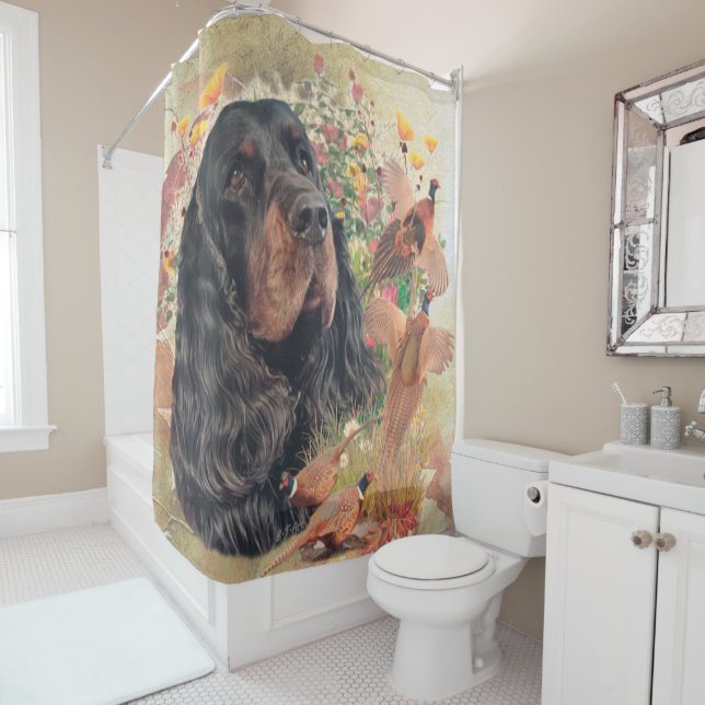 Rideaux De Douche Gordon Setter, Chasse de canard Tapestry Poster Th (En situation)