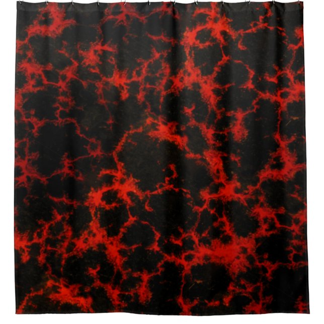 Rideaux De Douche Goth repéré vibrant rouge et noir (Devant)