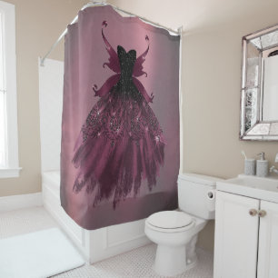 Rideaux De Douche Gothique Fairy Fuchsia Gown Punk Rock rose Magen