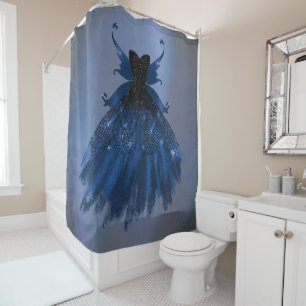 Rideaux De Douche Gothique Fairy Navy Gown   Fleur bleue de Cobalt p