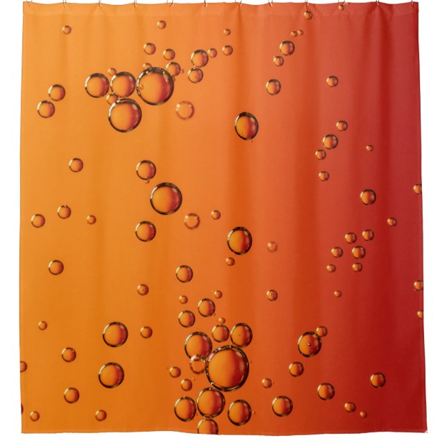 Rideaux De Douche gouttelettes d'eau sur la surface orange (Devant)