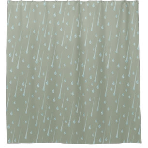 Rideaux De Douche Gouttes de pluie qui tombent Joli jour de pluie Ve