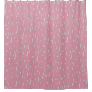 Rideaux De Douche Gouttes de Pluie qui Tombent Rose Rose Clair Jour