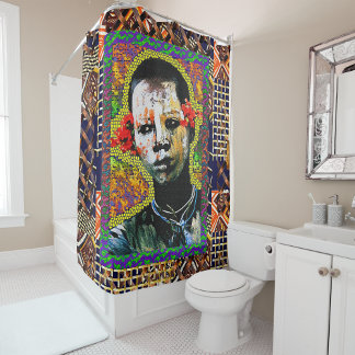 Rideaux De Douche Grâce tribale : Art Afrocentré pour le bain et au-