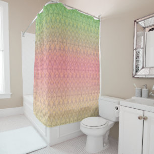 Rideaux De Douche Gradient pastel colors ornamental pink vert