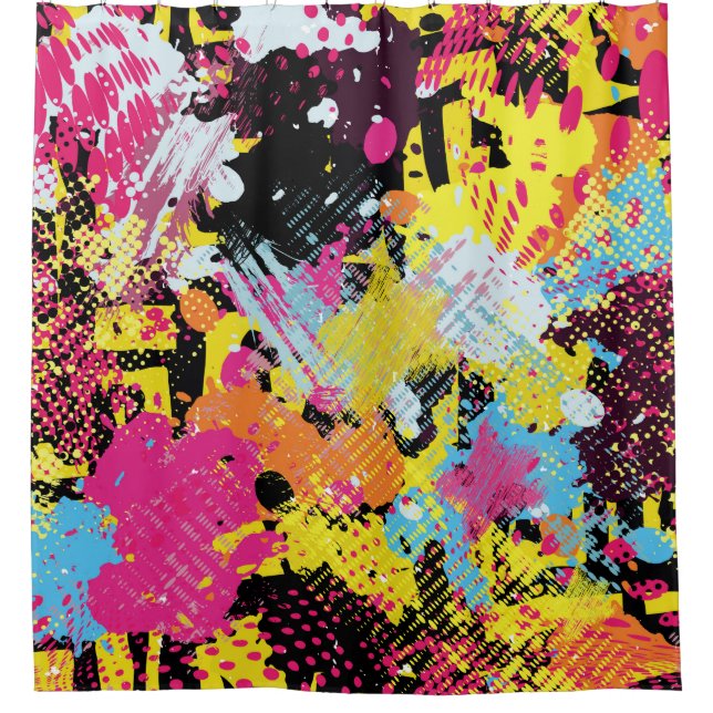 Rideaux De Douche Graffiti bright psychedelic seamless pattern (Devant)