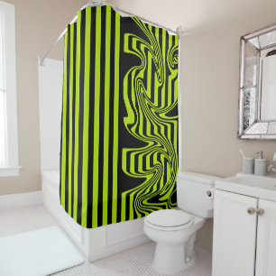 Rideaux De Douche Graines et torrents - Lime vert et noir