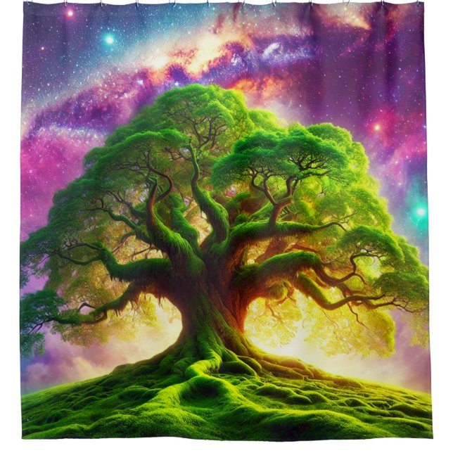 Rideaux De Douche Grand Arbre Vert (Devant)