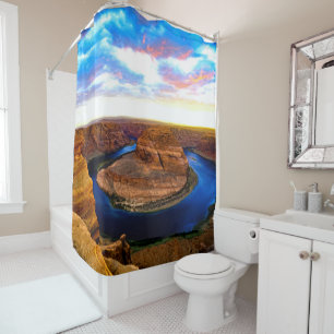 Rideaux De Douche Grand Canyon Roches rouges et eau bleue Belle