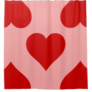 Rideaux De Douche grand coeur amour valentine romance minimaliste ré