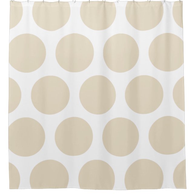 Rideaux De Douche Grand motif de pois : Beige (Devant)