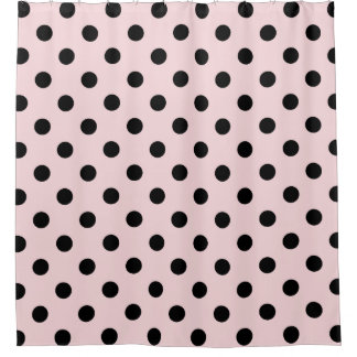 Rideaux De Douche Grand pois - noircissez sur pâle - rose