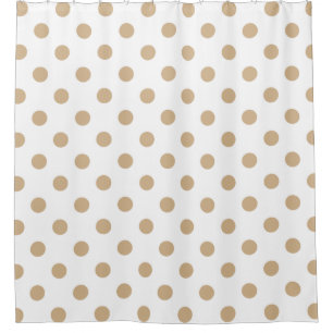 Rideaux De Douche Grand pois - Tan sur le blanc
