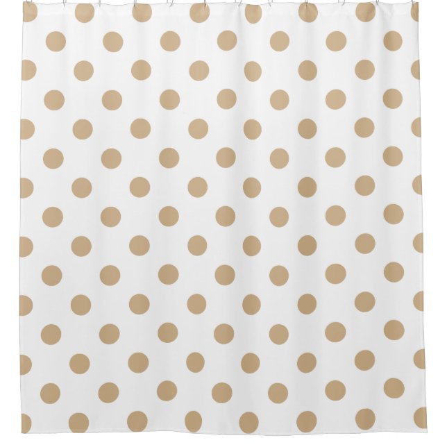 Rideaux De Douche Grand pois - Tan sur le blanc (Devant)