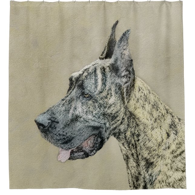 Rideaux De Douche Grande Danse (Brindle) Peinture - Art Chien origin (Devant)