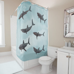 Rideaux De Douche Grande mer de requin blanc