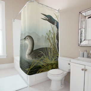 Rideaux De Douche Grande plongeur du Nord Loon Audubon Oiseaux d'Amé