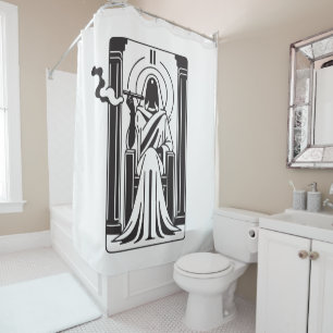 Rideaux De Douche Grande Prêtresse du Tarot Fumant de l'Occulte