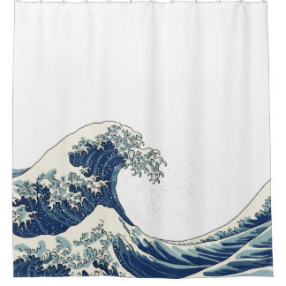 Rideaux De Douche Grande vague - bleu traditionnel