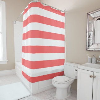 Rideaux De Douche Grandes bandes de corail